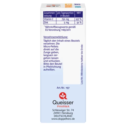 Abbildung der Produktverpackung Doppelherz system VITAMIN C 750 DEPOT Seitenansicht links